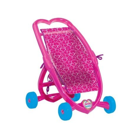 Carucior pentru papusi Fuchsia cu Accesorii 52 cm